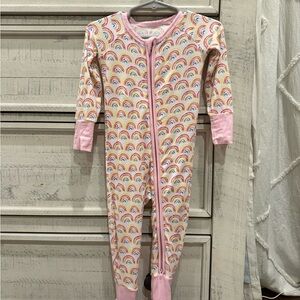 Little Sleepies Rainbow Footies in Pink